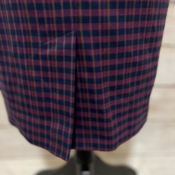 VINTAGE wool PENDLETON houndstooth skirt purple navy vintage size 14 POCKETS - Picture 3 of 9